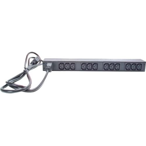 APC NetShelter Basic Rack PDU, 1U, 1PH, 3.7kW 230V 16A or 3.3kW 208V 16A, x12 C13 outlets, C20 cord