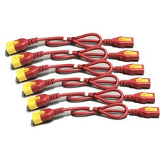 APC Schneider Electric Standard Power Cord - 1.20 m - IEC 60320 C13 / IEC 60320 C14 - Red - 6 Pcs