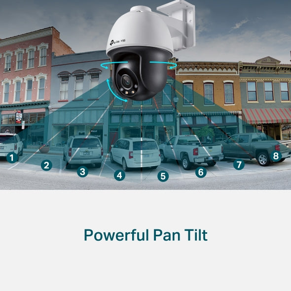TP-Link VIGI 4MP C540(4mm) Outdoor Full-Colour Pan Tilt Network Camera, 4mm Lens, Smart Detection, 3YW