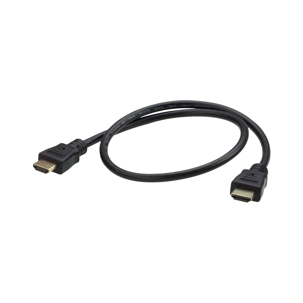 Aten 0.6m 4K HDMI High Speed Ethernet cable, supports up to 4096 x 2160 @ 60Hz, High quality tinned copper wire with Gold-plated connectors