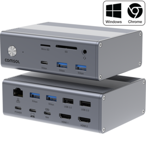 USB-C Dual HDMI Monitor 16 Port Docking Station