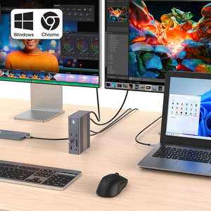 USB-C Dual HDMI Monitor 16 Port Docking Station