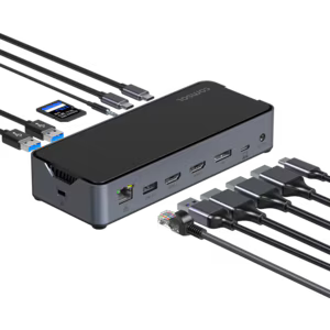 Triple Monitor USB-C 14 Port Docking Station