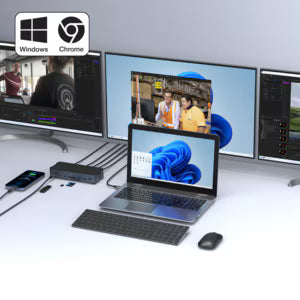 Triple Monitor USB-C 14 Port Docking Station
