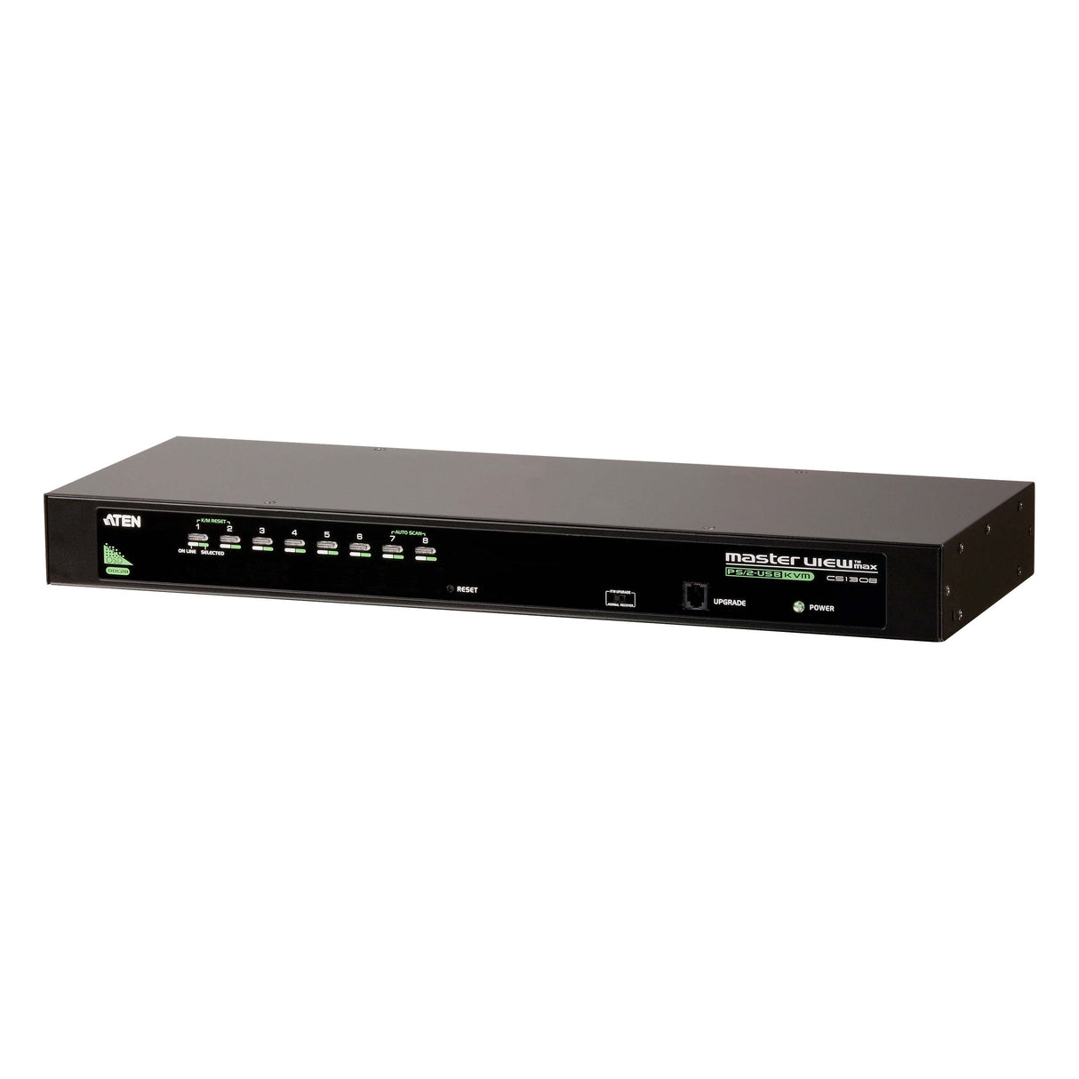 Aten Rackmount KVM Switch 8 Port VGA PS/2-USB, 1x Custom KVM Cable Included, Selection Via Front & USD Menu, Broadcast Mode