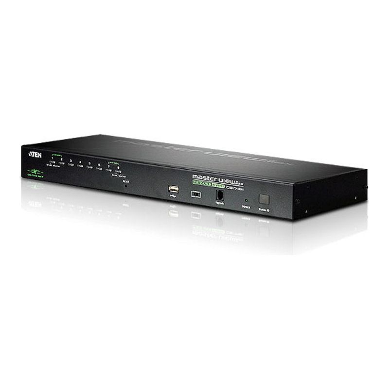 Aten 8 Port Rackmount USB-PS/2 VGA KVMP Over IP Switch with USB 2.0 Hub and Daisy Chain