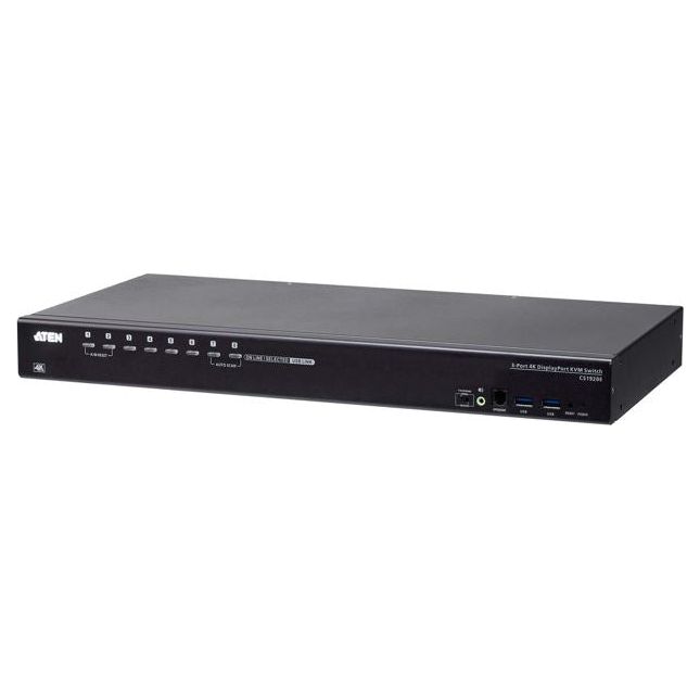 Aten CS19208 8-Port USB 3.0 4K Display Port KVM Switch, Superior video quality, Cascadable to two levels, Multi-display feauture, Video DynaSync™