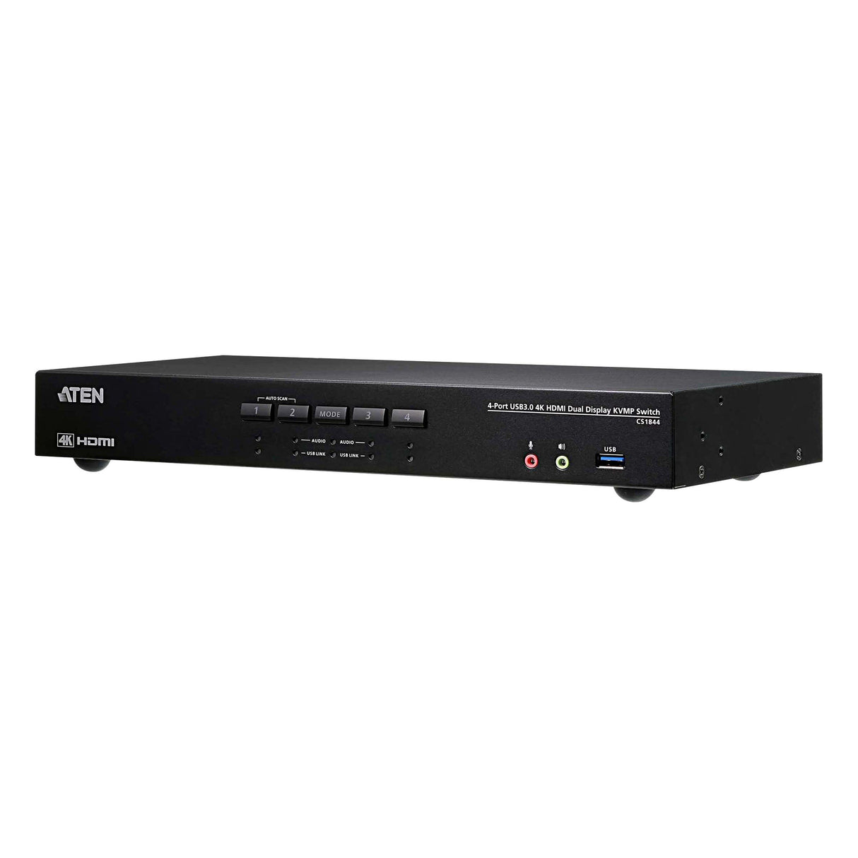 Aten Desktop KVMP Switch 4 Port Dual Display 4k HDMI w/ audio, Cables Included, 2x USB Port, Selection Via Front Panel