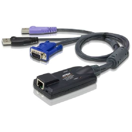 Aten VGA USB Virtual Media KVM Adapter with Smart Card Support for KN, KM series