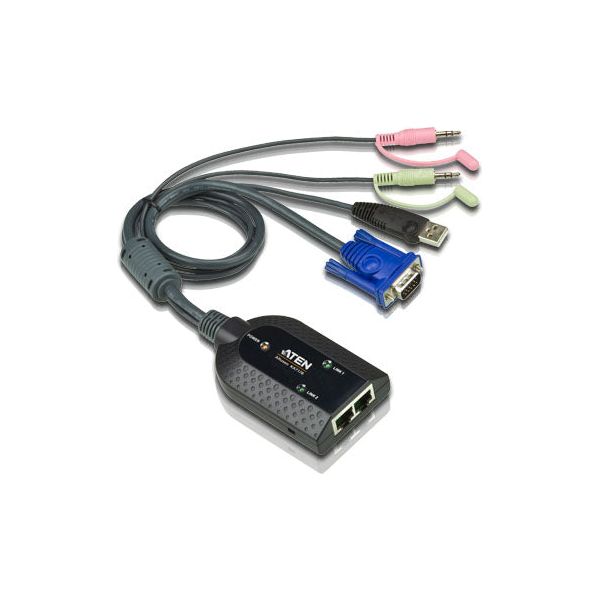 Aten VGA USB Virtual Media KVM Adapter with Audio, Dual Output for KM series