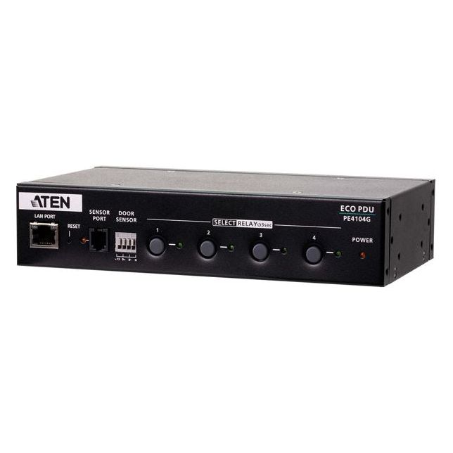 Aten 4 Port 1U 10A Smart PDU with outlet control, 4xC13 Outlets, 100 - 240 VAC, Two-level password security, Remote authentication support: RADIUS