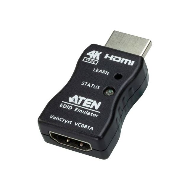 Aten VC081A True 4K HDMI EDID Emulator Adapter, Superior video quality up to 3840 x 2160 @ 60Hz (4:4:4), LED indicators, Powered by HDMI Source