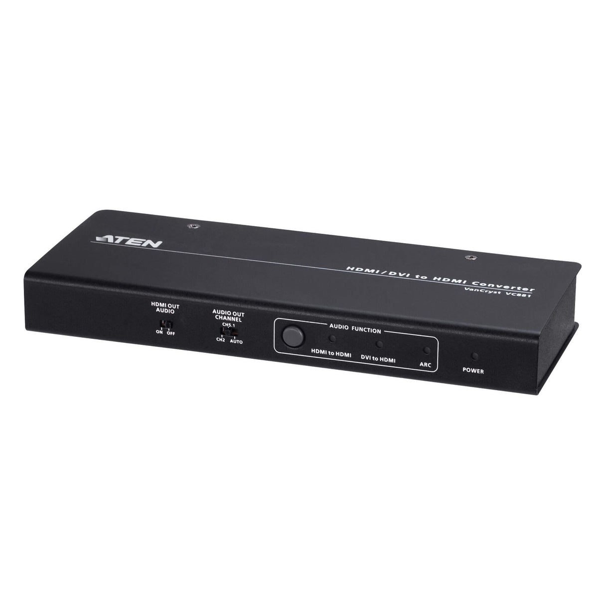 Aten 4K HDMI/DVI to HDMI Converter with Audio De-Embedder, supports ARC and DVI + Audio In to HDMI conversion, analog audio out and digital audio out