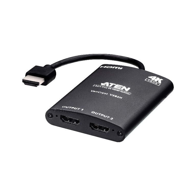 Aten Video Splitter 2 Port HDMI True 4K Compact Splitter, USB powered, auto-downscaling feature,