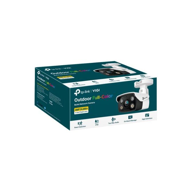 TP-Link VIGI 4MP C340(4mm) Outdoor Full-Colour Bullet Network Camera,4mm Lens, Smart Detection, 3YW