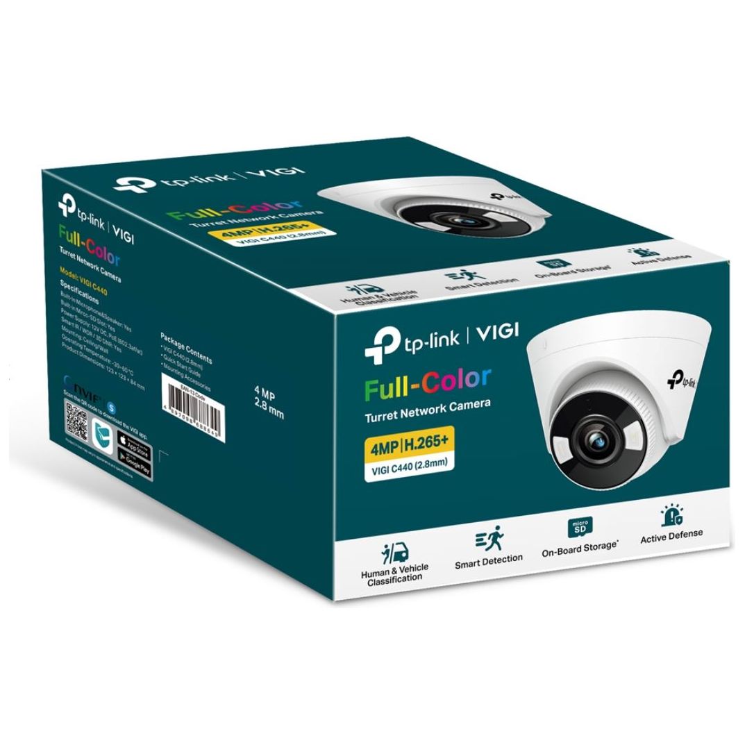 TP-Link VIGI 5MP C450(2.8mm) Full-Colour Turret Network Camera 2.8mm Lens, Smart Detection, 2YW