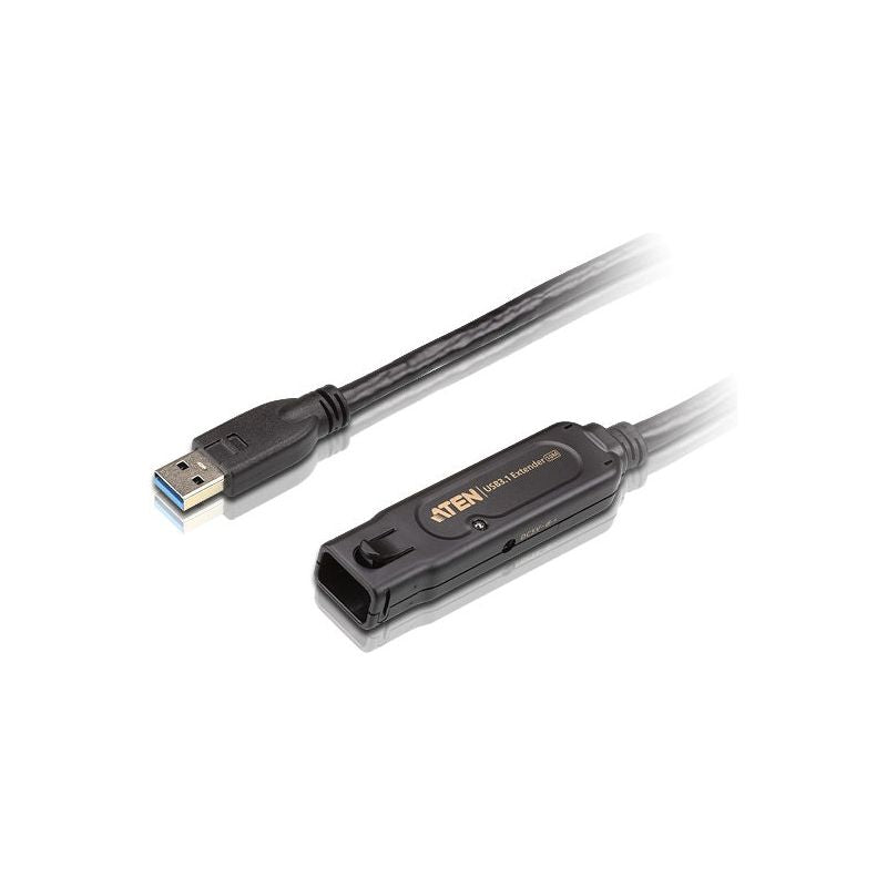 Aten USB 3.1 Gen 1 10m Extender Cable with AC Adapter, support 5 Gbps data-rate, daisy-chain up to 50m, unique locker head design