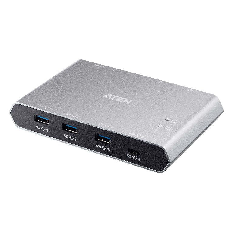 Aten Sharing Switch Gen2 2x4 USB-C, 2x PC, 4x USB 3.2 Gen2 Ports (1x USB-C), Power Passthrough, OSX & Windows Compatible, Plug and Play