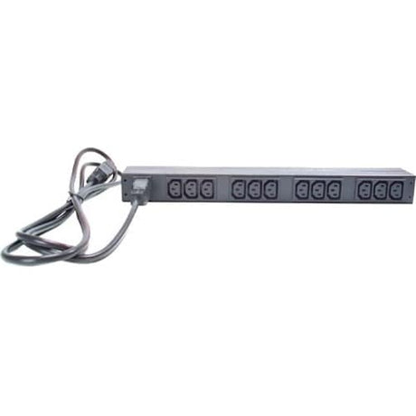 APC NetShelter Basic Rack PDU, 1U, 1PH, 3.7kW 230V 16A or 3.3kW 208V 16A, x12 C13 outlets, C20 cord