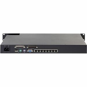 APC by Schneider Electric KVM Switchbox - 8 Computer(s) - 1 Local User(s) - 8 x Network (RJ-45) - 2 x PS/2 Port - 2 x USB - 1 x VGA - 1U - Rack-mountable