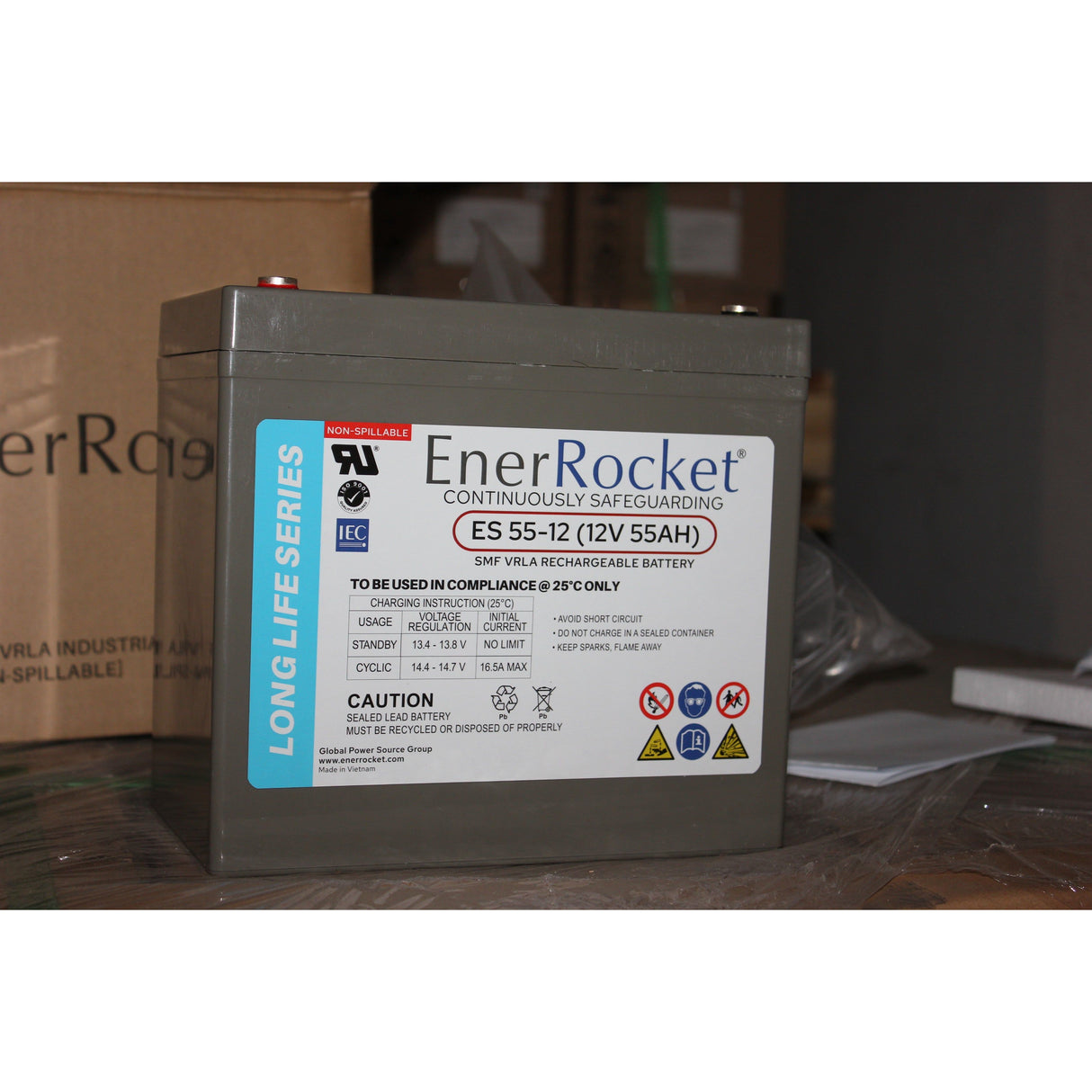 EnerRocket ES 55-12FR (12V FR – 55Ah) Battery Loose