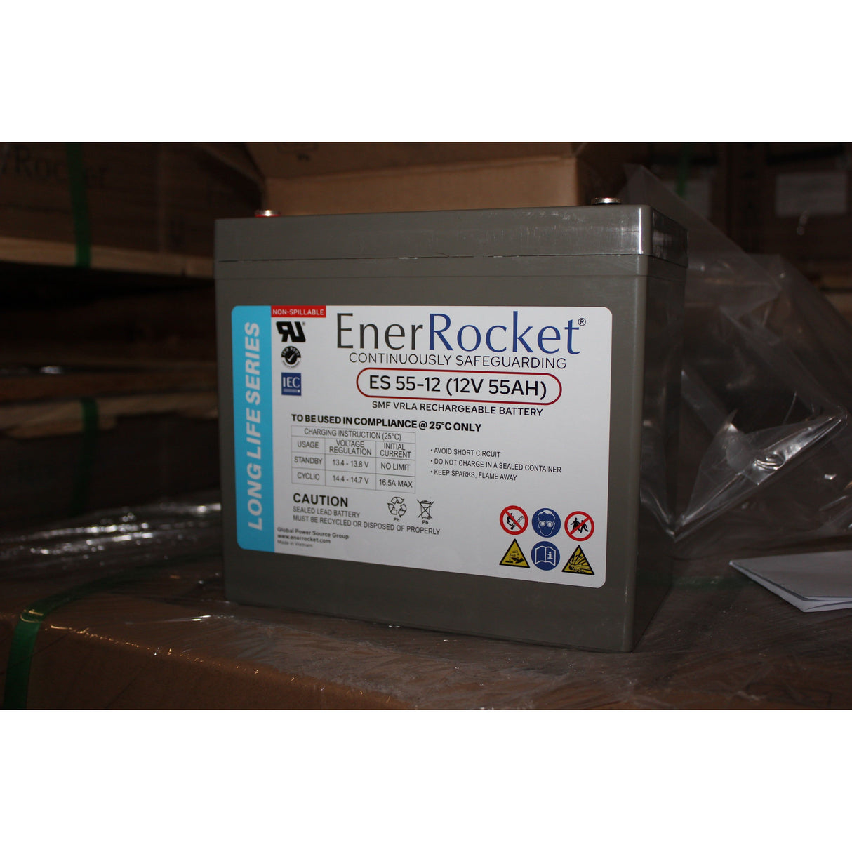 EnerRocket ES 55-12FR (12V FR – 55Ah) Battery Loose
