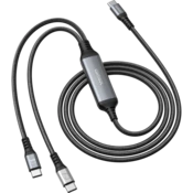 2m USB-C to 2 x USB-C Dual Charge Cable 100W