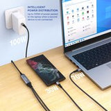 2m USB-C to 2 x USB-C Dual Charge Cable 100W