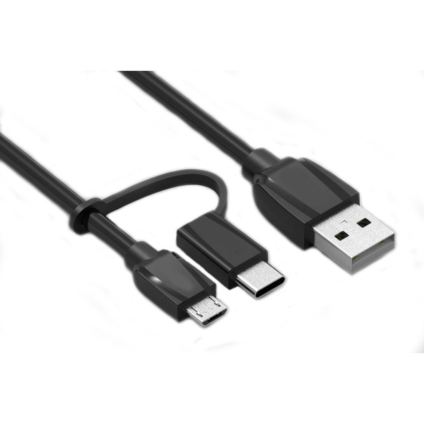 USB to Micro BM & Type-C Male Combo Cable
