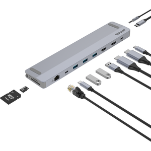 USB-C Dual HDMI Monitor 12 Port Docking Station