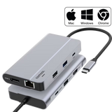 Dual Monitor USB-C 9 Port Dock