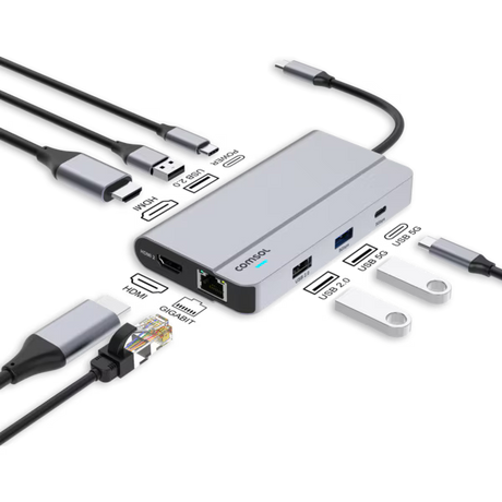 Dual Monitor USB-C 9 Port Dock