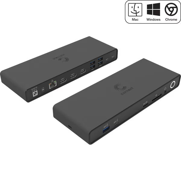 USB-C Hybrid Triple 2K HDMI Docking Station with 120W AC Adapter