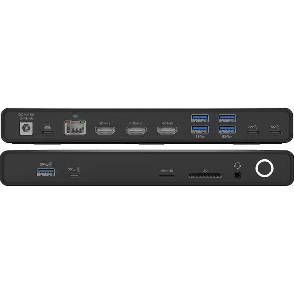 USB-C Hybrid Triple 2K HDMI Docking Station with 120W AC Adapter