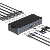 Triple Monitor USB-C 14 Port Docking Station