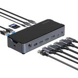 Triple Monitor USB-C 14 Port Docking Station