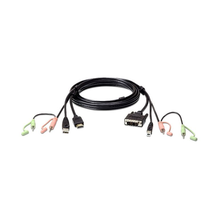 Aten KVM Cable 1.8m with HDMI, USB & Audio to DVI-D (Single Link), USB & Audio