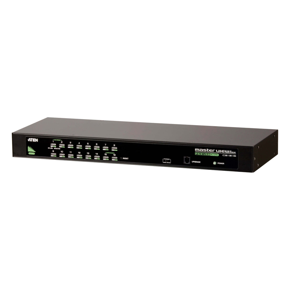 Aten Rackmount KVM Switch 16 Port VGA PS/2-USB, KVM Cables NOT Included, Selection Via Front & USD Menu, Broadcast Mode