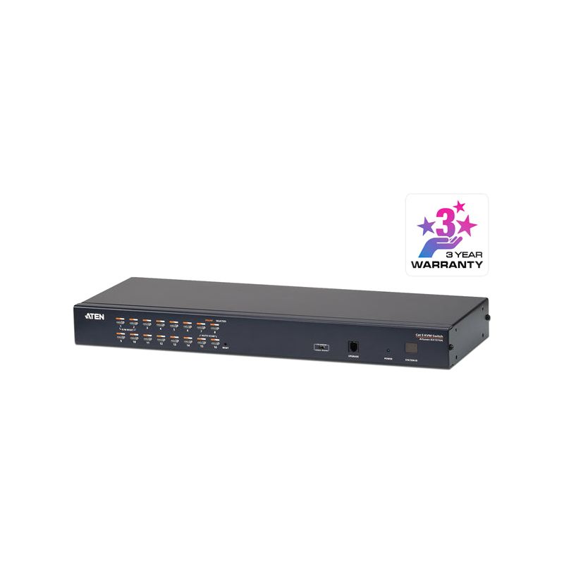 Aten Rackmount KVM Switch 16 Port Multi-Interface Cat 5, KVM Cables NOT Included, Daisy Chainable for up to 512 Devices,