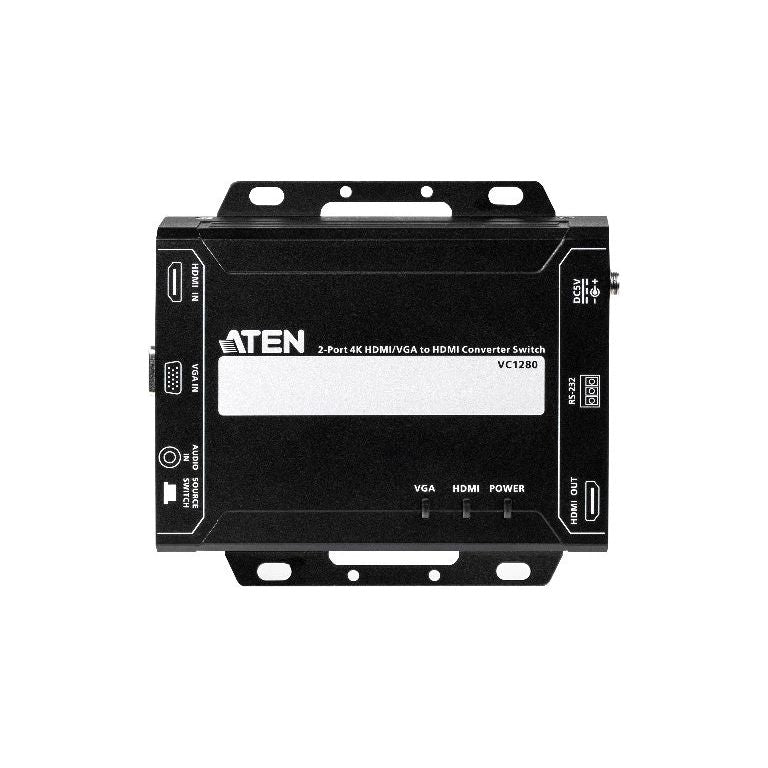 Aten Professional Converter Switch 2 Port 4K HDMI/VGA to HDMI Converter Switch, supports control via RS232 terminal or auto to new source