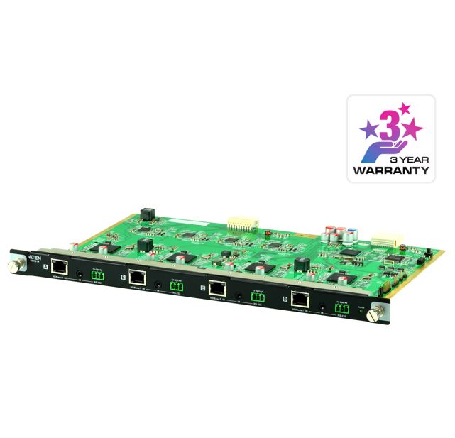 Aten VM7514  4 Port HDBaseT Input Board for VM1600A/VM3200, HDBaseT Connectivity, Bi-directional RS-232 channel, Bi-directional IR channel