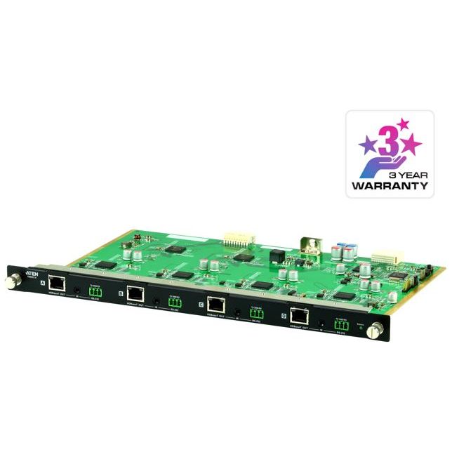 Aten VM8514 4 Port HDBaseT Output Board for VM1600A/VM3200, HDBaseT Connectivity, Bi-directional RS-232, Bi-directional IR channel