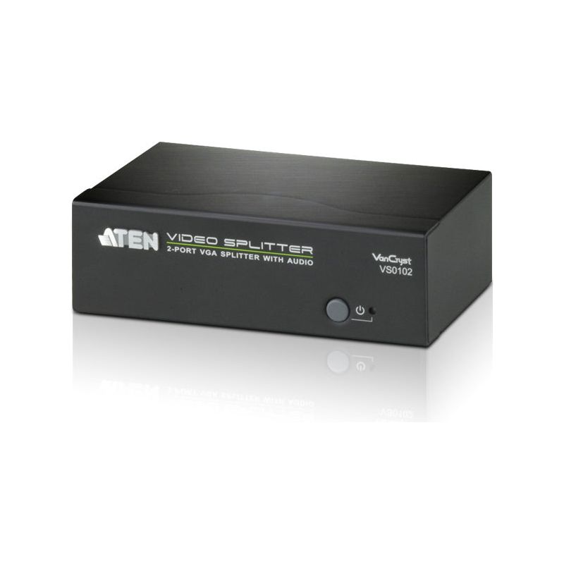 Aten Professional Video Splitter 2 Port VGA Splitter with Audio 450MHz, 1920x1440@60Hz, Cascadable to 3 levels (Up to 8 Outputs)