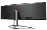 AOC 49" Curved 1800R, 5120X1440 DQHD, 32:9, Adaptive Sync, HDR 400,1ms, 165Hz ,3x HDMI,1x DP,USB-C , Speaker, HAS, KVM ultra wide monitor