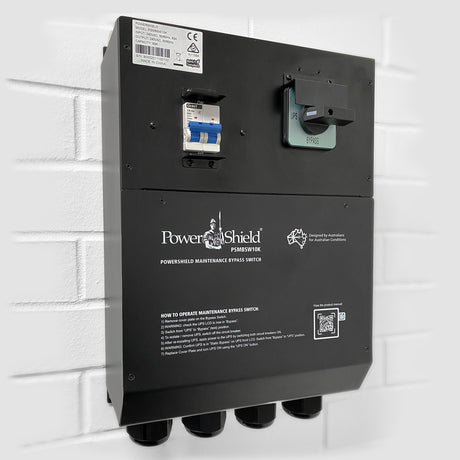 Powershield Wall Mount 1:1 Maintenance Bypass Switch for 6kVA or 10kVA UPS, HW, Interlocked