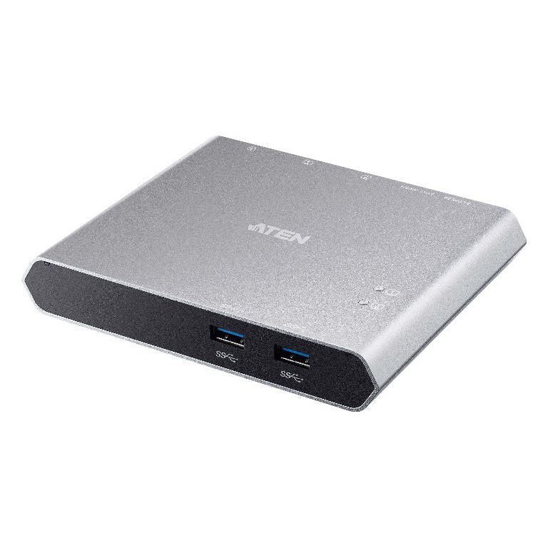 Aten Sharing Switch 2x2 USB-C, 2x Devices, 2x USB 3.2 Gen2 Ports, Power Passthrough, Remote Port Selector, Plug and Play