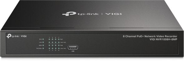 TP-Link VIGI NVR1008H 8 Channel Network Video Recorder, 24/7 Continuous Recording, Up To 10TB 4 Ch Playback, Up To 5MP (HDD Not Included)