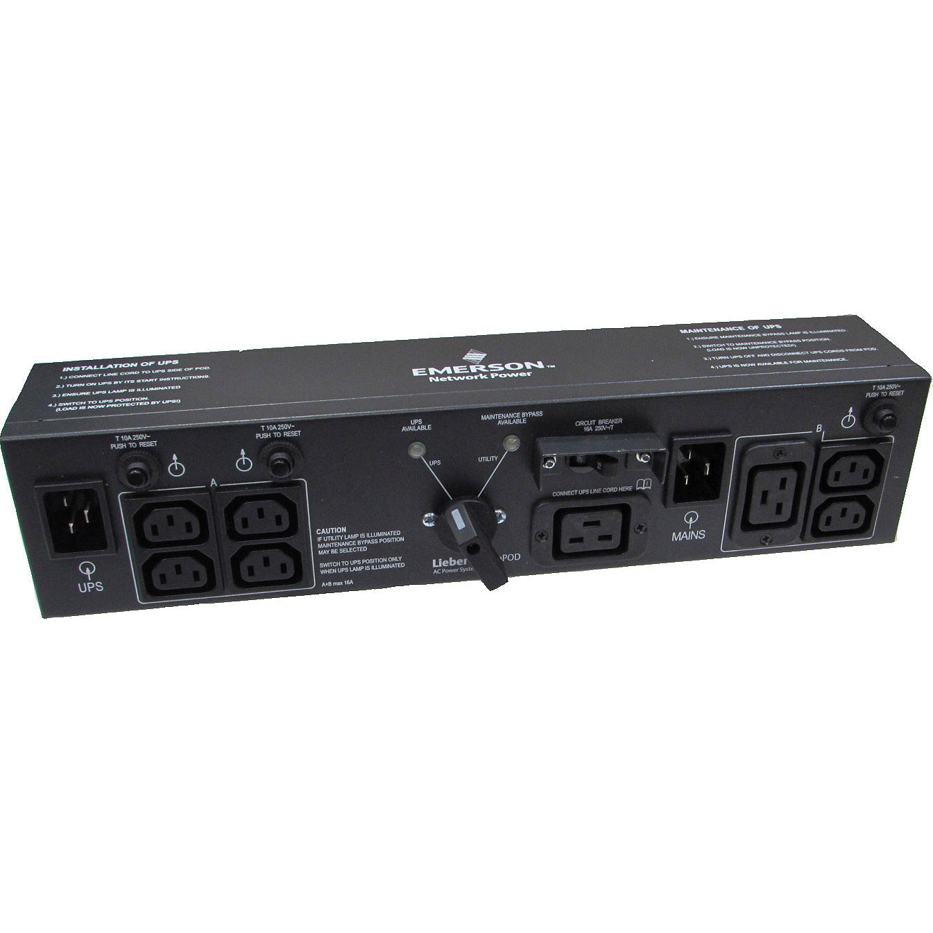 Vertiv Micropod UPS Bypass Switch for use with UPS requiring a 15A inp ...